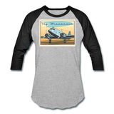 Fly Wisconsin - Baseball T-Shirt - heather gray/black