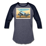 Fly Wisconsin - Baseball T-Shirt - heather blue/navy