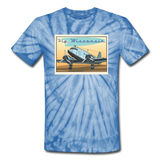 Fly Wisconsin - Unisex Tie Dye T-Shirt - spider baby blue