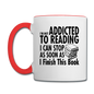 Not Addicted To Reading - Contrast Coffee Mug - white/red