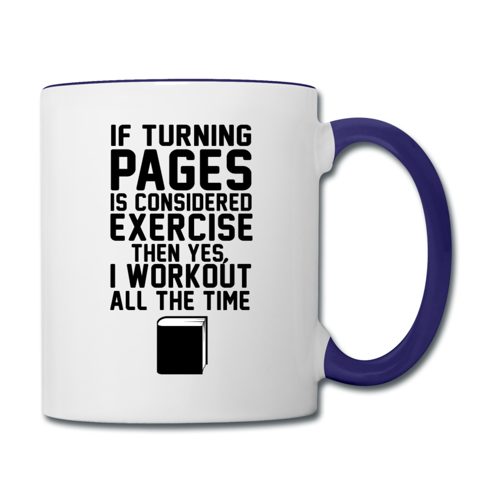 If Turning Pages - Contrast Coffee Mug - white/cobalt blue