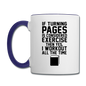 If Turning Pages - Contrast Coffee Mug - white/cobalt blue