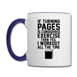 If Turning Pages - Contrast Coffee Mug - white/cobalt blue