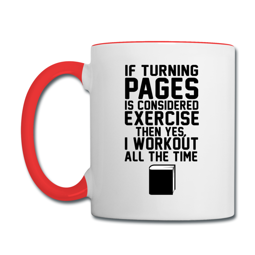 If Turning Pages - Contrast Coffee Mug - white/red