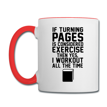 If Turning Pages - Contrast Coffee Mug - white/red