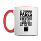 If Turning Pages - Contrast Coffee Mug - white/red