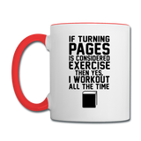 If Turning Pages - Contrast Coffee Mug - white/red