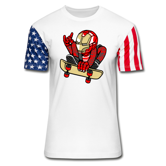 Iron Man - Skateboard - Stars & Stripes T-Shirt - white