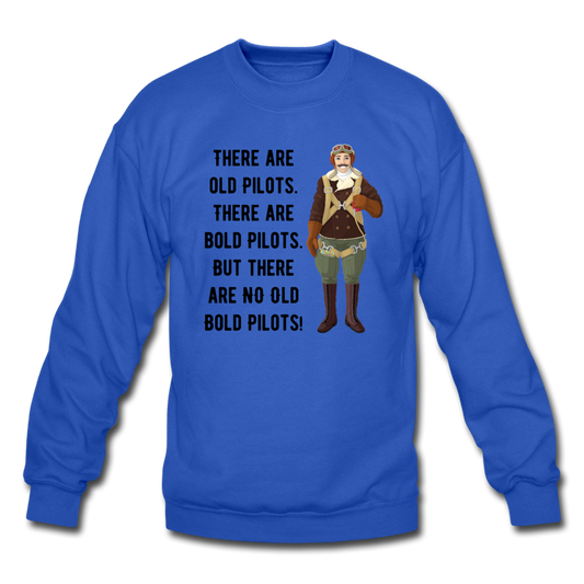 Old - Bold - Pilots - Crewneck Sweatshirt - royal blue