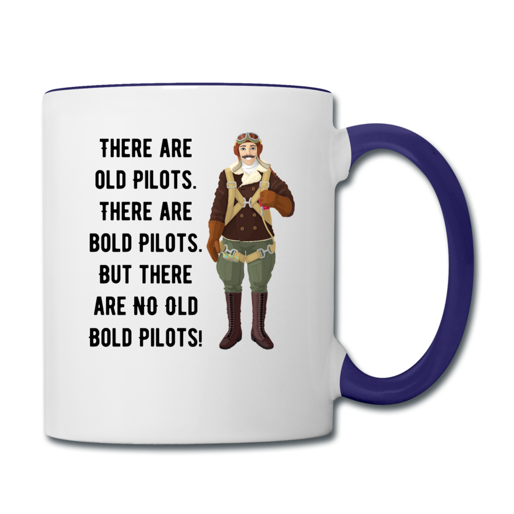 Old - Bold - Pilots - Contrast Coffee Mug - white/cobalt blue