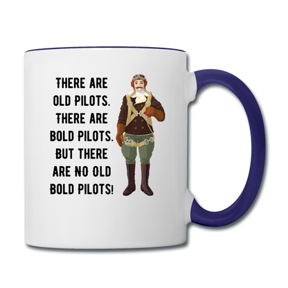 Old - Bold - Pilots - Contrast Coffee Mug - white/cobalt blue