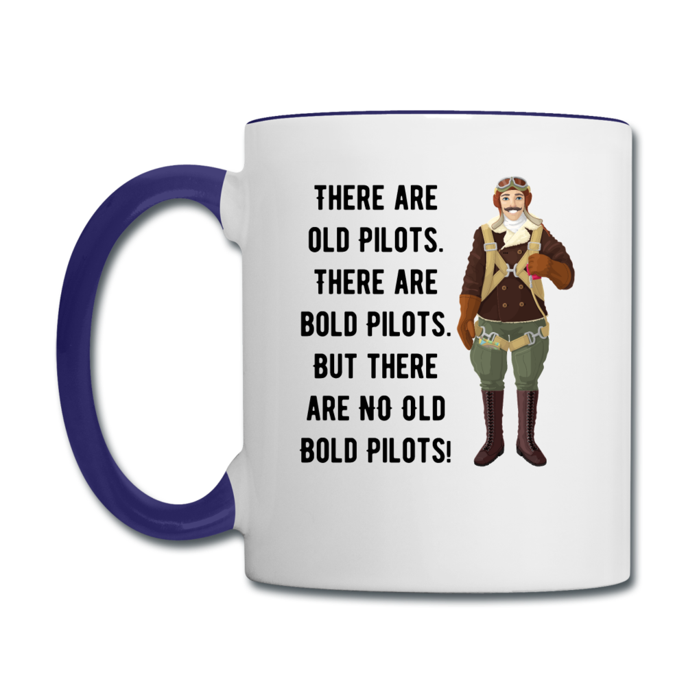 Old - Bold - Pilots - Contrast Coffee Mug - white/cobalt blue