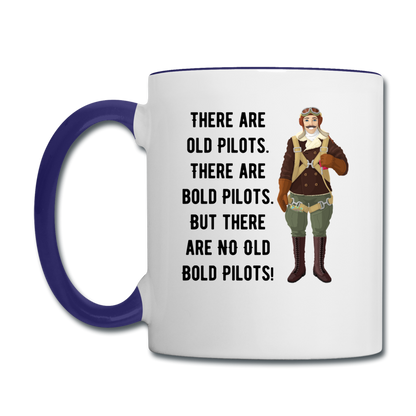 Old - Bold - Pilots - Contrast Coffee Mug - white/cobalt blue