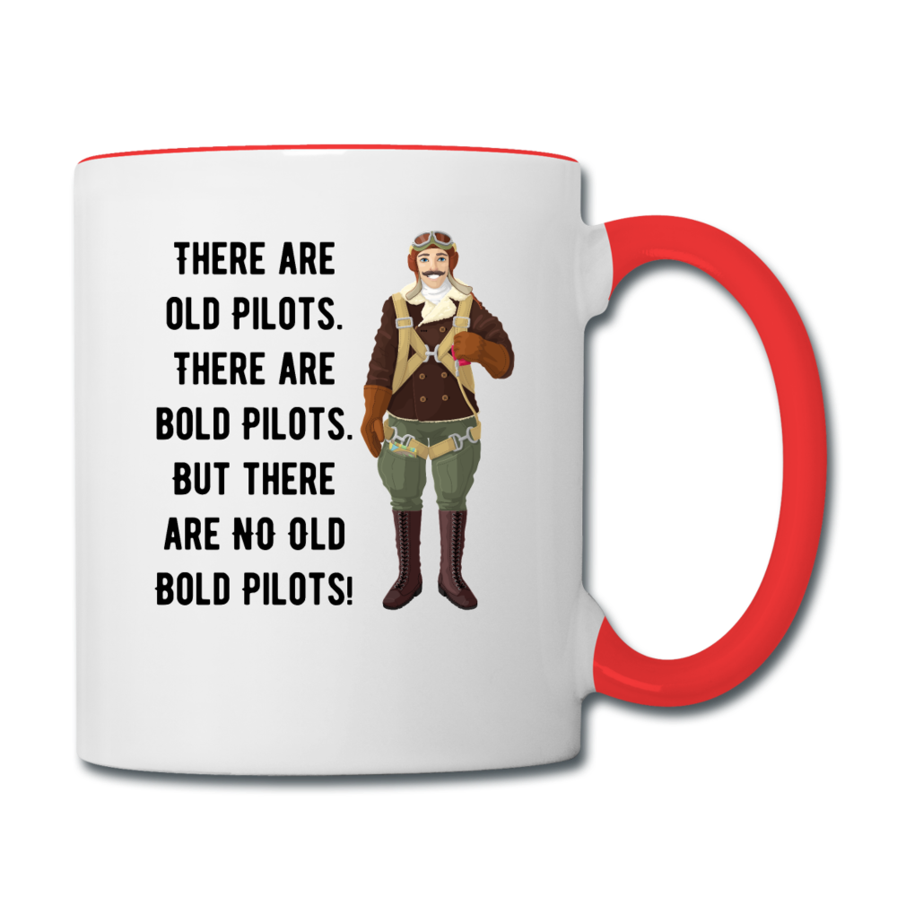 Old - Bold - Pilots - Contrast Coffee Mug - white/red