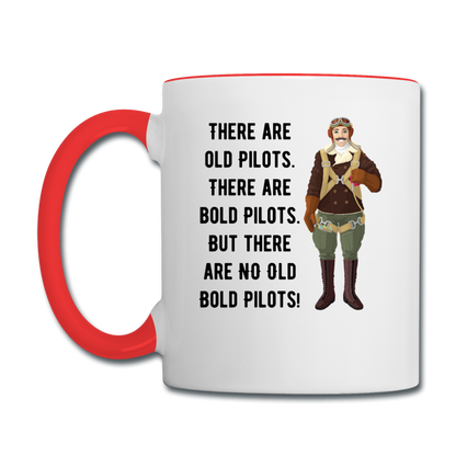 Old - Bold - Pilots - Contrast Coffee Mug - white/red