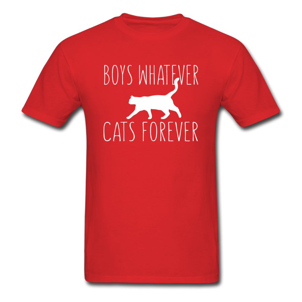 Boys Whatever, Cats Forever - White - Unisex Classic T-Shirt - red