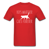 Boys Whatever, Cats Forever - White - Unisex Classic T-Shirt - red