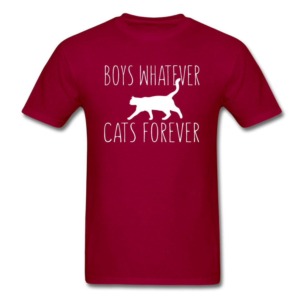 Boys Whatever, Cats Forever - White - Unisex Classic T-Shirt - dark red