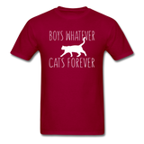 Boys Whatever, Cats Forever - White - Unisex Classic T-Shirt - dark red