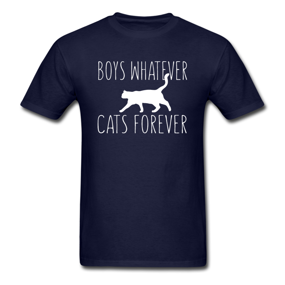 Boys Whatever, Cats Forever - White - Unisex Classic T-Shirt - navy