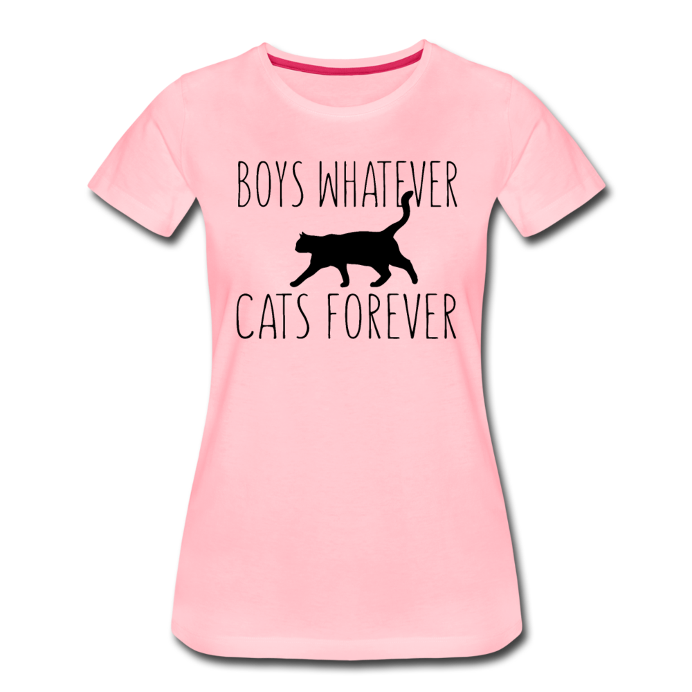 Boys Whatever, Cats Forever - Black - Women’s Premium T-Shirt - pink