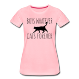 Boys Whatever, Cats Forever - Black - Women’s Premium T-Shirt - pink