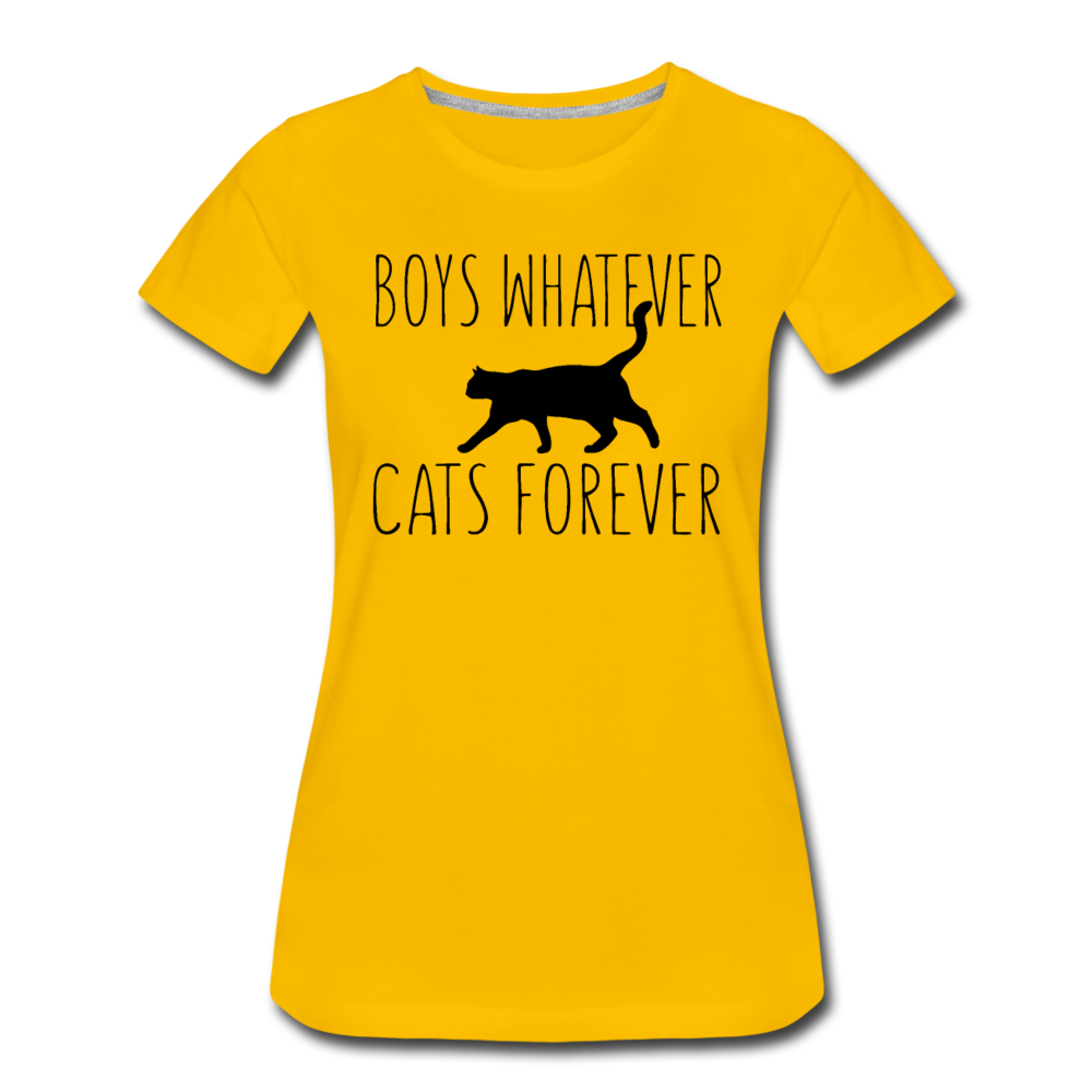 Boys Whatever, Cats Forever - Black - Women’s Premium T-Shirt - sun yellow