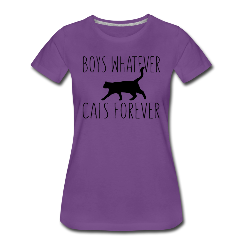 Boys Whatever, Cats Forever - Black - Women’s Premium T-Shirt - purple