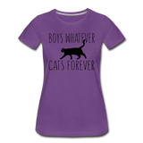 Boys Whatever, Cats Forever - Black - Women’s Premium T-Shirt - purple
