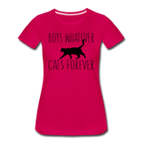 Boys Whatever, Cats Forever - Black - Women’s Premium T-Shirt - dark pink
