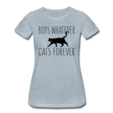 Boys Whatever, Cats Forever - Black - Women’s Premium T-Shirt - heather ice blue