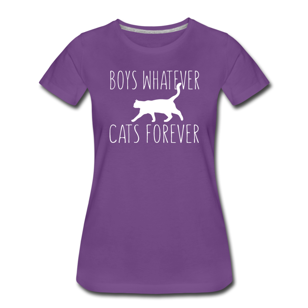 Boys Whatever, Cats Forever - White - Women’s Premium T-Shirt - purple