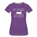 Boys Whatever, Cats Forever - White - Women’s Premium T-Shirt - purple