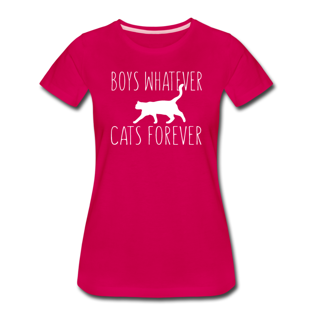 Boys Whatever, Cats Forever - White - Women’s Premium T-Shirt - dark pink