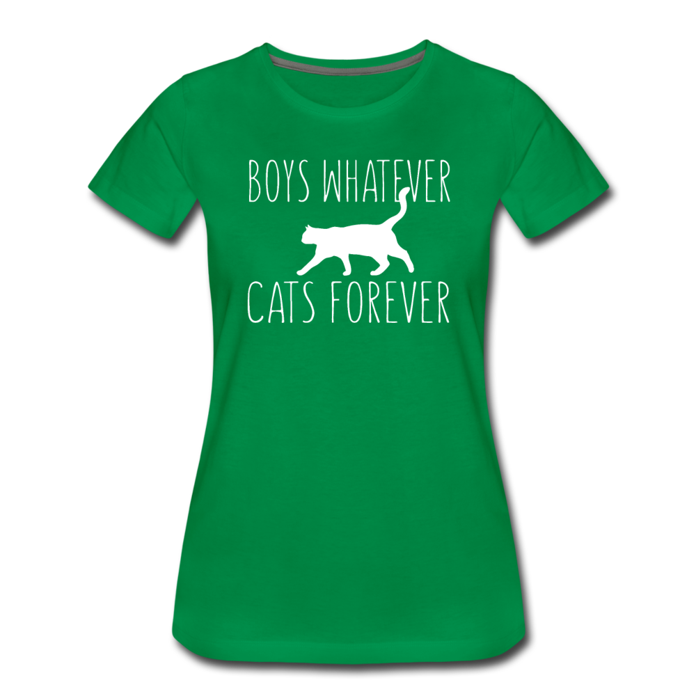 Boys Whatever, Cats Forever - White - Women’s Premium T-Shirt - kelly green