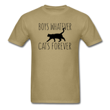 Boys Whatever, Cats Forever - Black - Unisex Classic T-Shirt - khaki