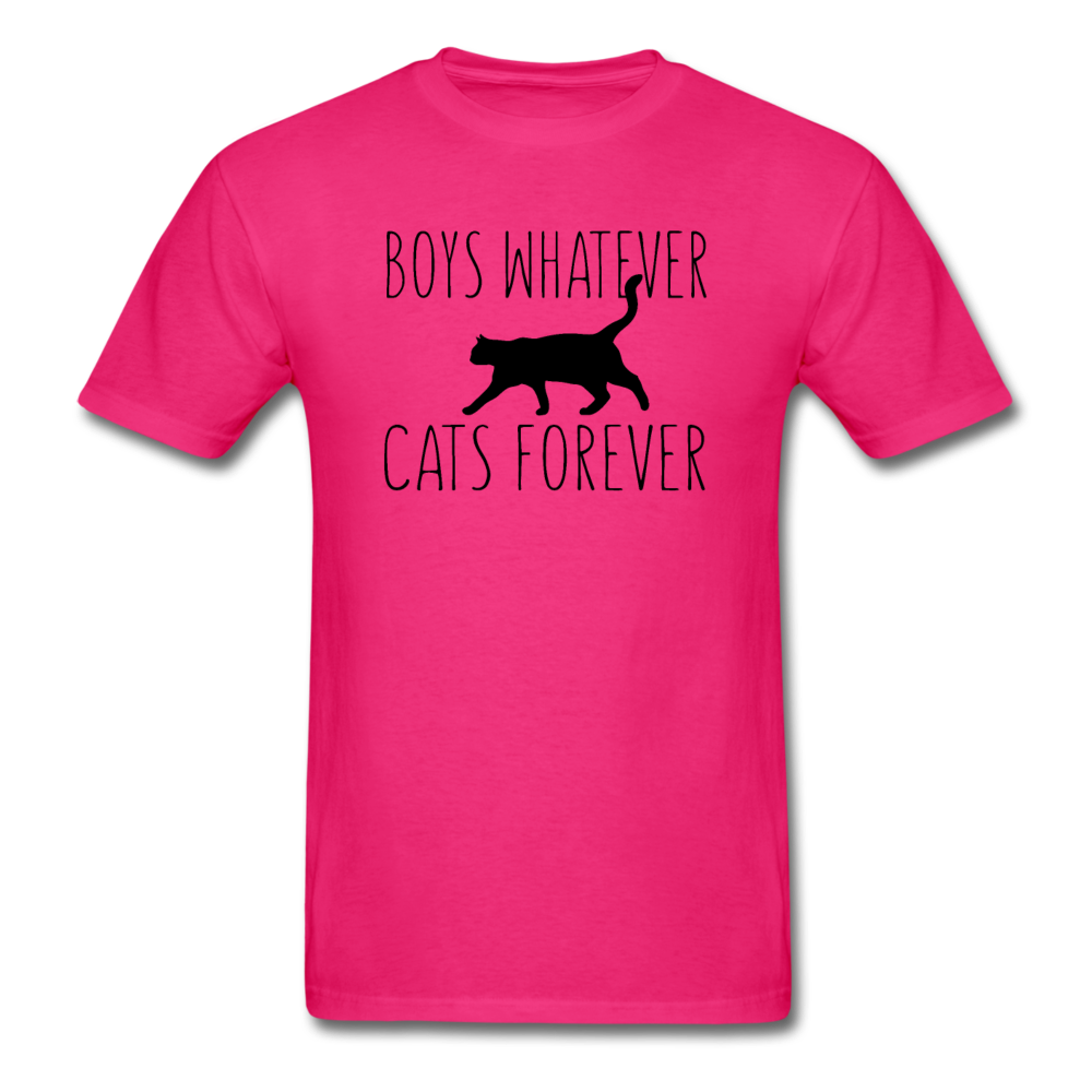 Boys Whatever, Cats Forever - Black - Unisex Classic T-Shirt - fuchsia