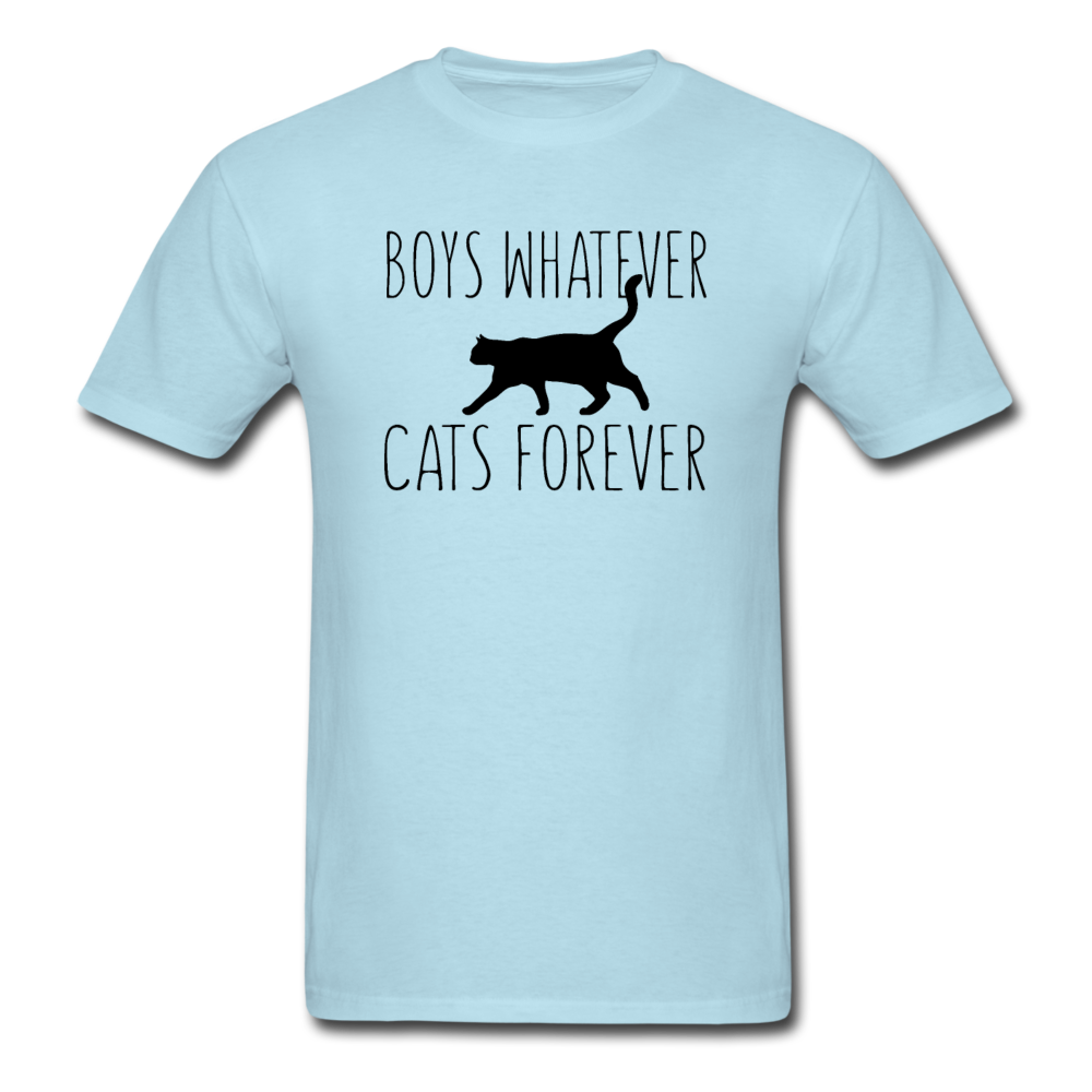 Boys Whatever, Cats Forever - Black - Unisex Classic T-Shirt - powder blue