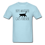 Boys Whatever, Cats Forever - Black - Unisex Classic T-Shirt - powder blue