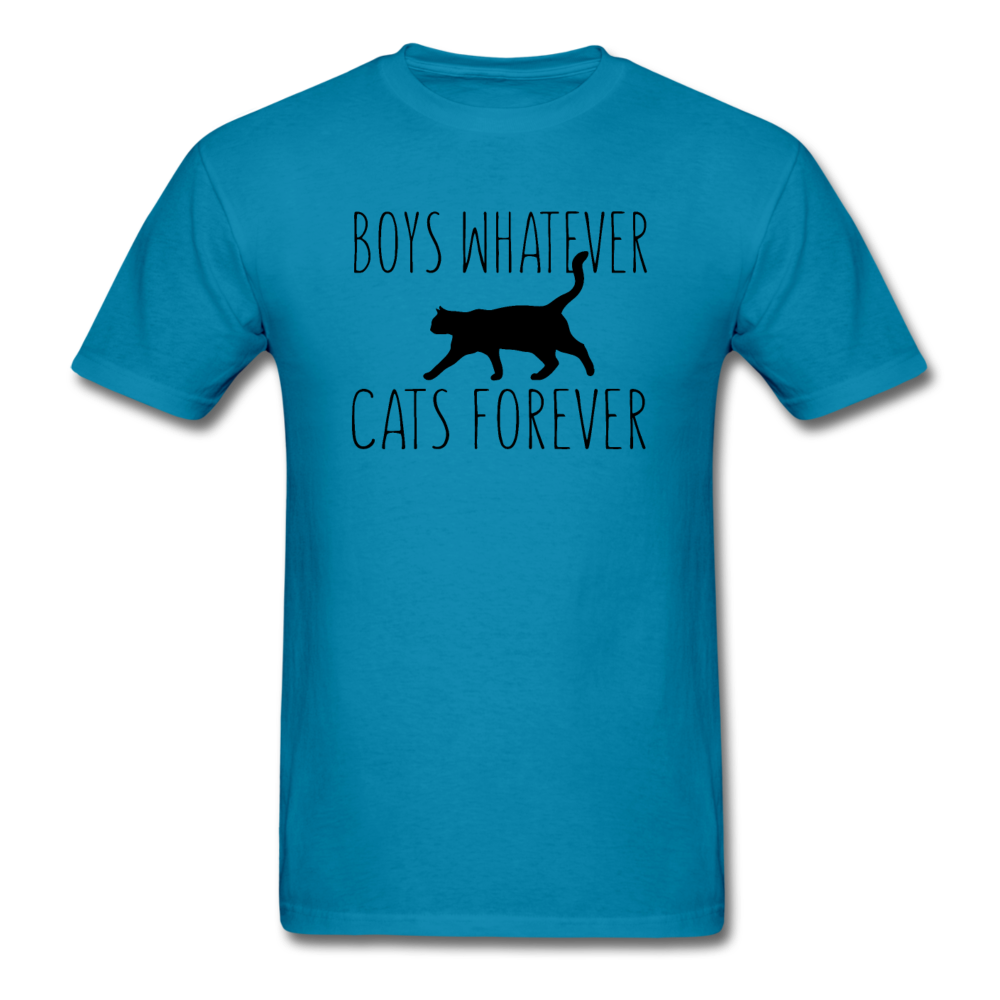 Boys Whatever, Cats Forever - Black - Unisex Classic T-Shirt - turquoise