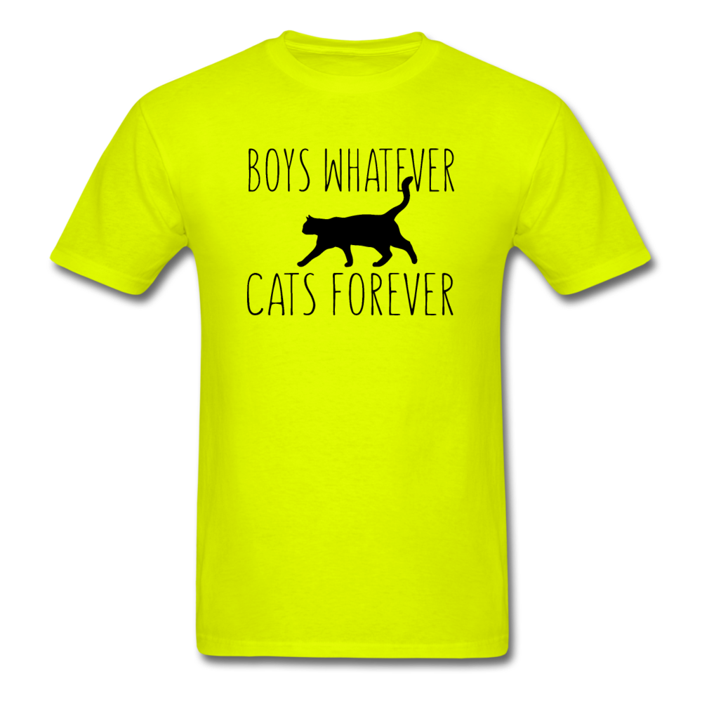 Boys Whatever, Cats Forever - Black - Unisex Classic T-Shirt - safety green