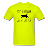 Boys Whatever, Cats Forever - Black - Unisex Classic T-Shirt - safety green