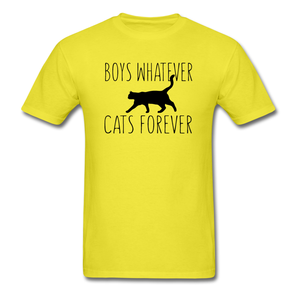 Boys Whatever, Cats Forever - Black - Unisex Classic T-Shirt - yellow