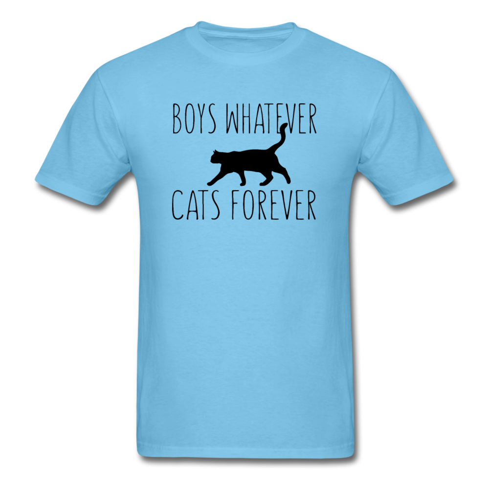 Boys Whatever, Cats Forever - Black - Unisex Classic T-Shirt - aquatic blue