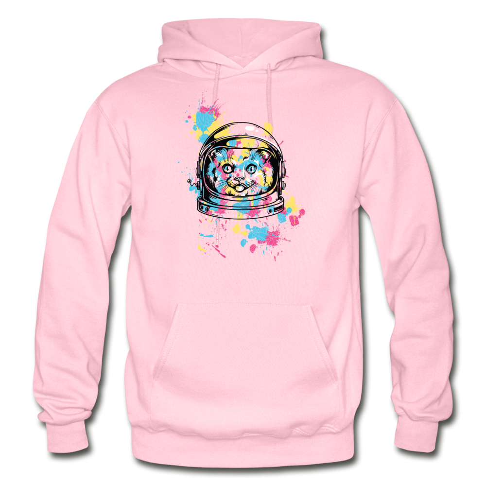 Cat Astronaut - Gildan Heavy Blend Adult Hoodie - light pink