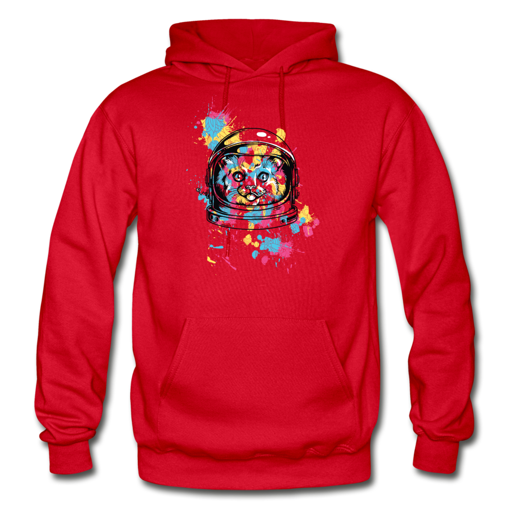 Cat Astronaut - Gildan Heavy Blend Adult Hoodie - red