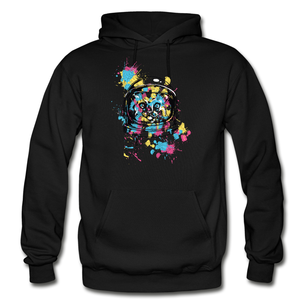 Cat Astronaut - Gildan Heavy Blend Adult Hoodie - black