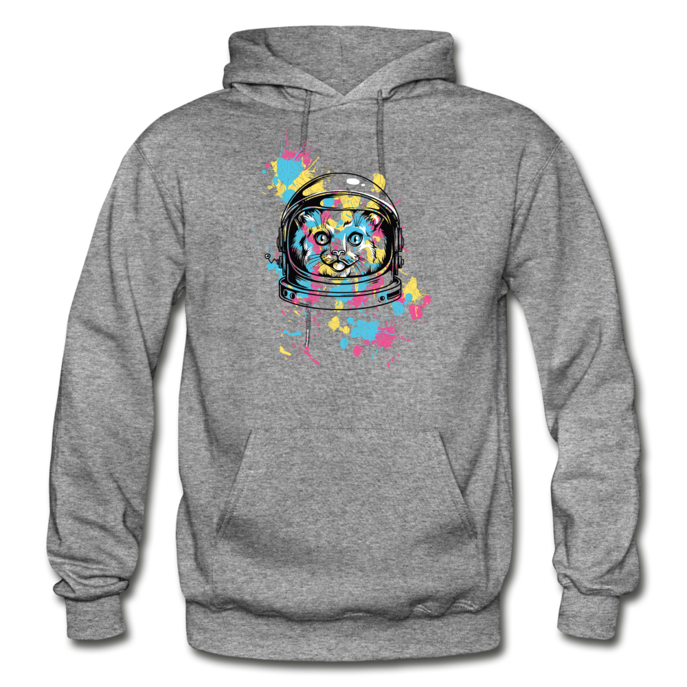 Cat Astronaut - Gildan Heavy Blend Adult Hoodie - graphite heather