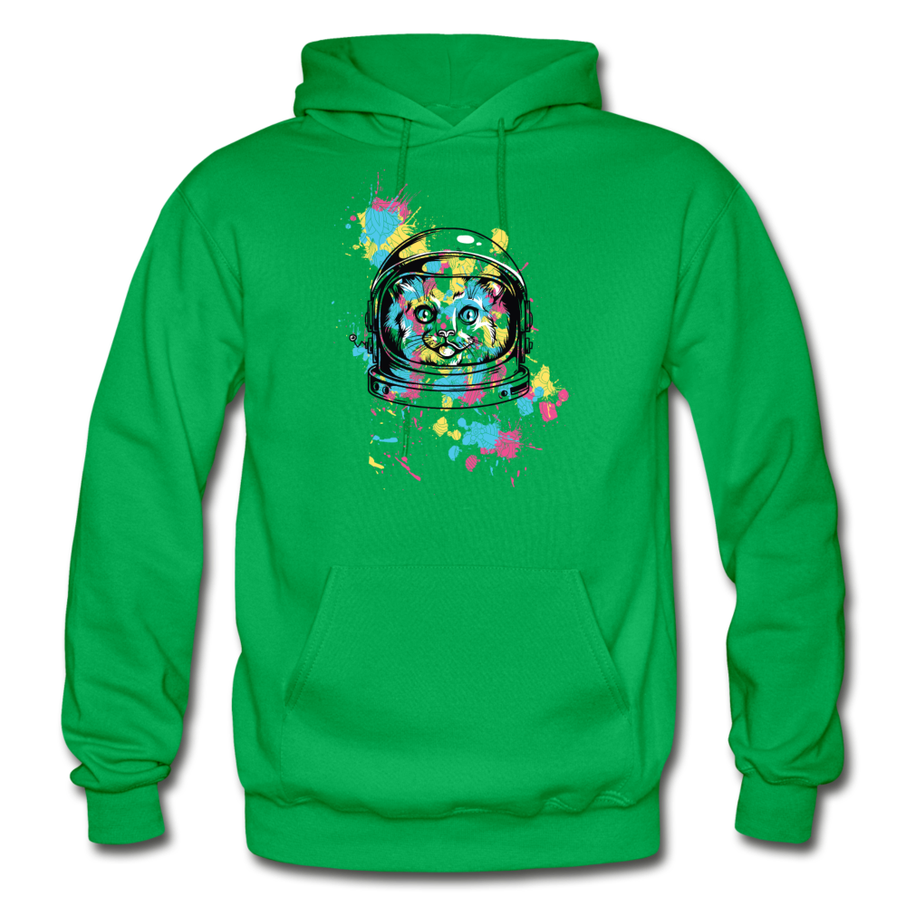 Cat Astronaut - Gildan Heavy Blend Adult Hoodie - kelly green