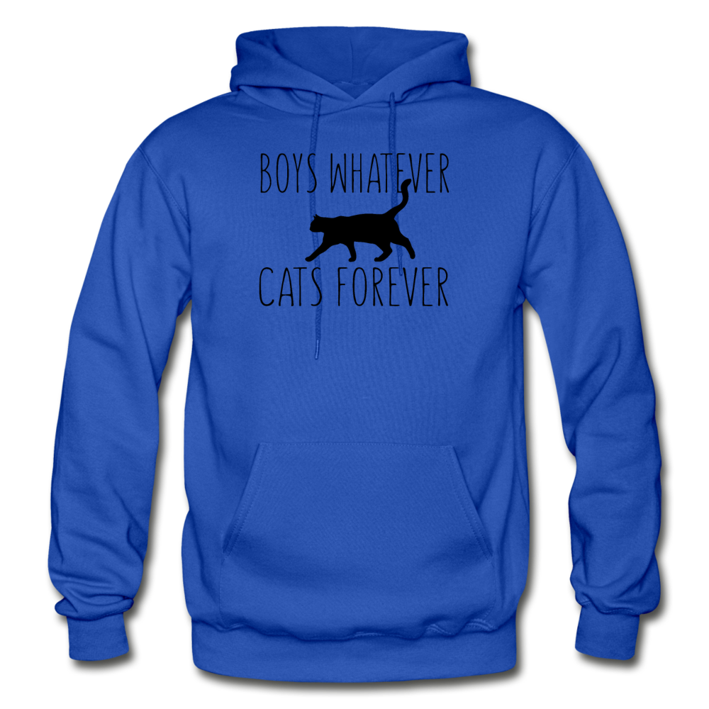 Boys Whatever, Cats Forever - Black - Gildan Heavy Blend Adult Hoodie - royal blue